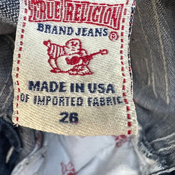 True Religion Jeans Women's 26 (2) Blue Julie Straight Pocket Flap Preppy - Picture 6 of 15